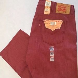 New Levi’s Denim Men’s 501 Crimson Red 44x30